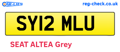 SY12MLU are the vehicle registration plates.
