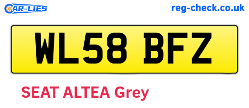 WL58BFZ are the vehicle registration plates.