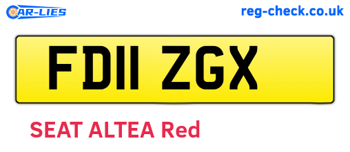 FD11ZGX are the vehicle registration plates.