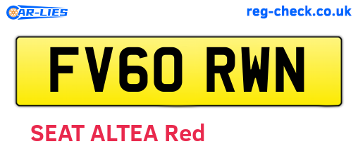 FV60RWN are the vehicle registration plates.