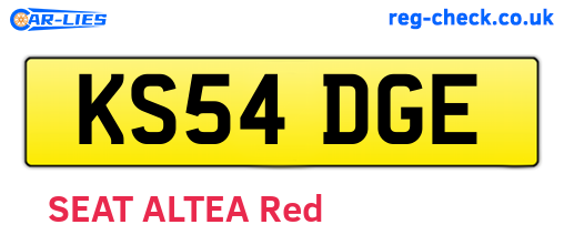 KS54DGE are the vehicle registration plates.