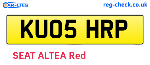 KU05HRP are the vehicle registration plates.