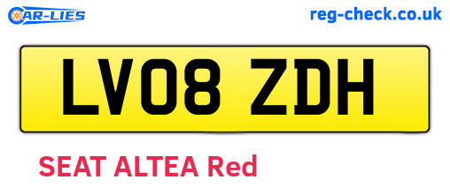 LV08ZDH are the vehicle registration plates.