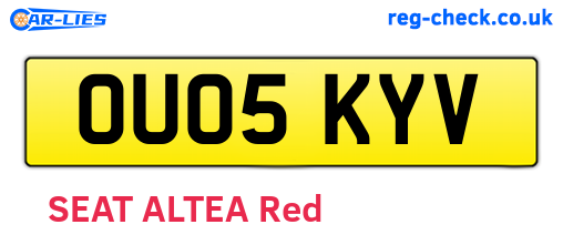 OU05KYV are the vehicle registration plates.