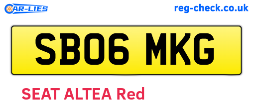 SB06MKG are the vehicle registration plates.