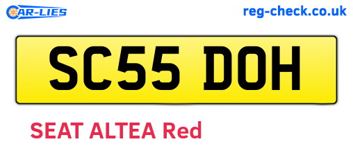 SC55DOH are the vehicle registration plates.