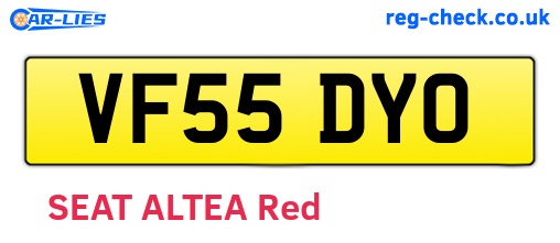 VF55DYO are the vehicle registration plates.