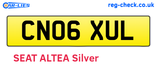 CN06XUL are the vehicle registration plates.