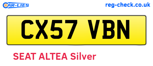 CX57VBN are the vehicle registration plates.