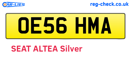 OE56HMA are the vehicle registration plates.