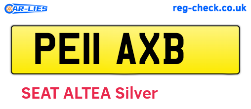 PE11AXB are the vehicle registration plates.