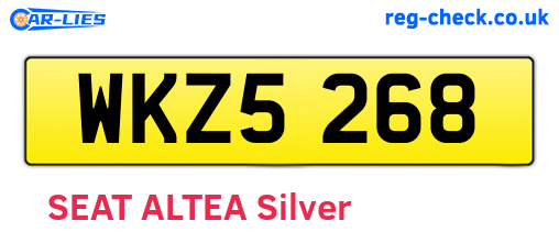 WKZ5268 are the vehicle registration plates.