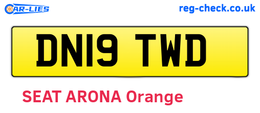 DN19TWD are the vehicle registration plates.
