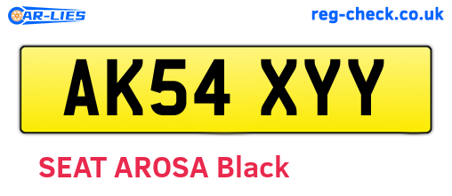 AK54XYY are the vehicle registration plates.