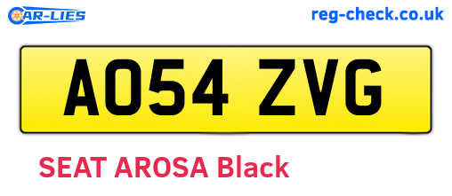 AO54ZVG are the vehicle registration plates.
