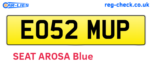 EO52MUP are the vehicle registration plates.