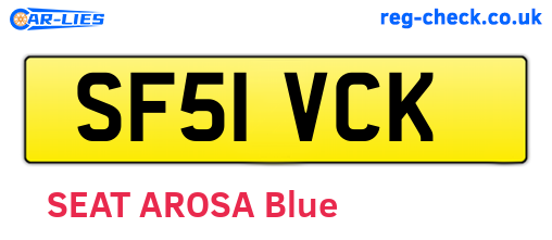 SF51VCK are the vehicle registration plates.