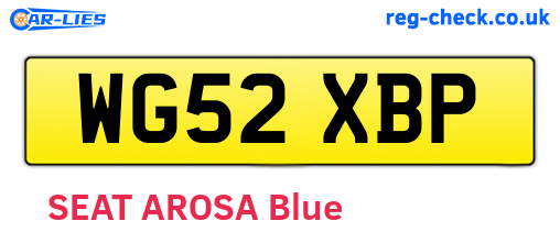 WG52XBP are the vehicle registration plates.