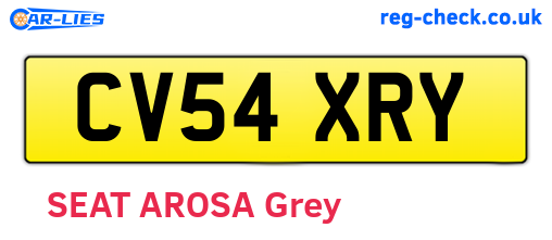 CV54XRY are the vehicle registration plates.