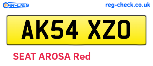 AK54XZO are the vehicle registration plates.
