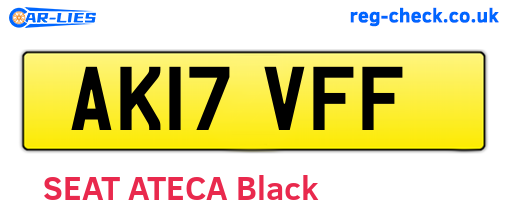 AK17VFF are the vehicle registration plates.