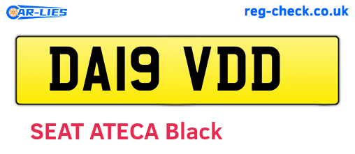 DA19VDD are the vehicle registration plates.