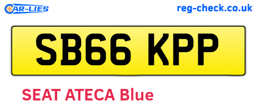 SB66KPP are the vehicle registration plates.