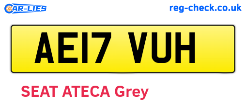 AE17VUH are the vehicle registration plates.