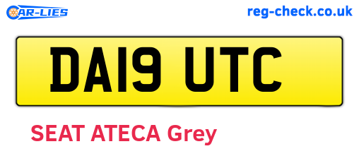 DA19UTC are the vehicle registration plates.
