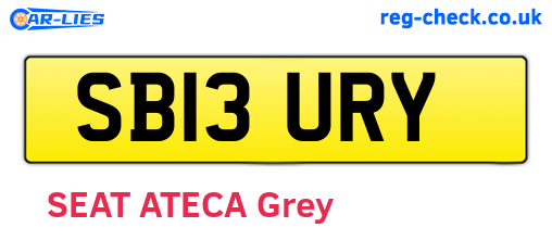 SB13URY are the vehicle registration plates.