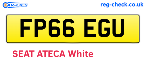 FP66EGU are the vehicle registration plates.