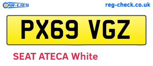 PX69VGZ are the vehicle registration plates.