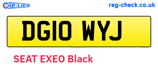 DG10WYJ are the vehicle registration plates.