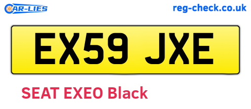 EX59JXE are the vehicle registration plates.