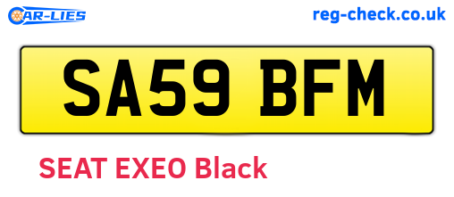 SA59BFM are the vehicle registration plates.