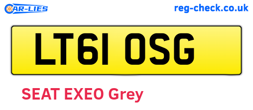 LT61OSG are the vehicle registration plates.