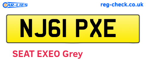 NJ61PXE are the vehicle registration plates.