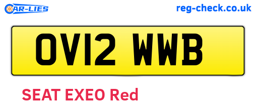 OV12WWB are the vehicle registration plates.