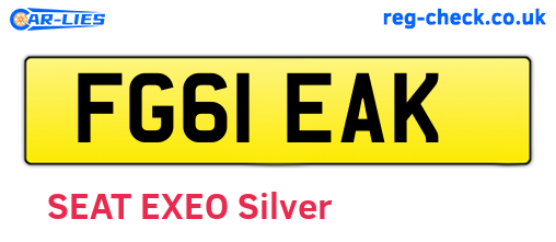 FG61EAK are the vehicle registration plates.