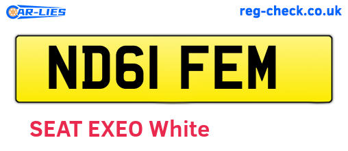 ND61FEM are the vehicle registration plates.