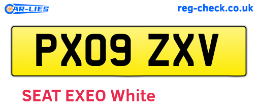 PX09ZXV are the vehicle registration plates.