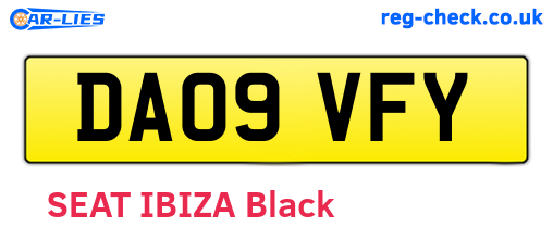 DA09VFY are the vehicle registration plates.