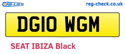 DG10WGM are the vehicle registration plates.