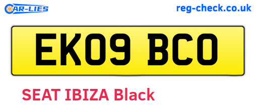 EK09BCO are the vehicle registration plates.