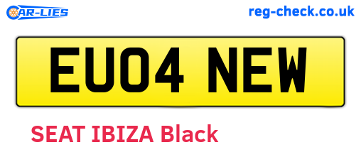 EU04NEW are the vehicle registration plates.