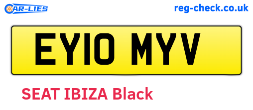 EY10MYV are the vehicle registration plates.