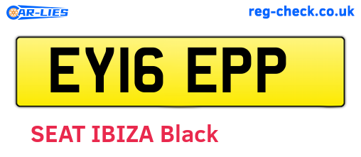 EY16EPP are the vehicle registration plates.