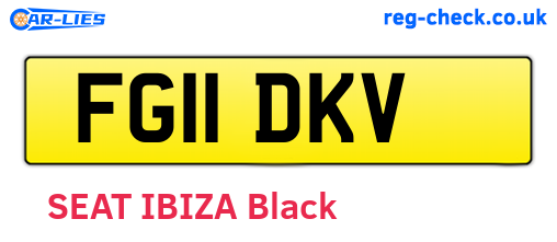 FG11DKV are the vehicle registration plates.