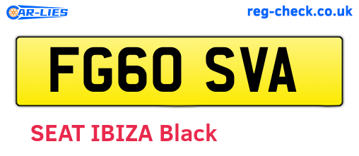 FG60SVA are the vehicle registration plates.