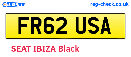 FR62USA are the vehicle registration plates.